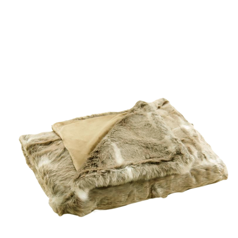 PLAID Fausse Fourrure Beige 130 x 170 cm Plaids et coussins meublespin.fr - mobilier et de décoration de style montagne ou chalet- meubles en pin, mobilier en bois massif de qualité, canapés convertibles - https://meublespin.fr