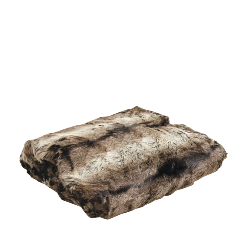 PLAID Fausse Fourrure Brun 130 x 170 cm Plaids et coussins meublespin.fr - mobilier et de décoration de style montagne ou chalet- meubles en pin, mobilier en bois massif de qualité, canapés convertibles - https://meublespin.fr
