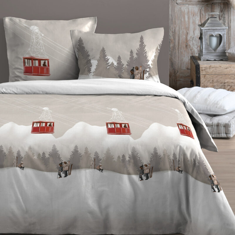 Housse de Couette et deux taies percale de coton Apremont Les Housses de Couettes meublespin.fr - mobilier et de décoration de style montagne ou chalet- meubles en pin, mobilier en bois massif de qualité, canapés convertibles - https://meublespin.fr