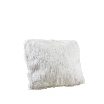 Coussin Fausse Fourrure Blanc 45 x 45 cm Plaids et coussins meublespin.fr - mobilier et de décoration de style montagne ou chalet- meubles en pin, mobilier en bois massif de qualité, canapés convertibles - https://meublespin.fr
