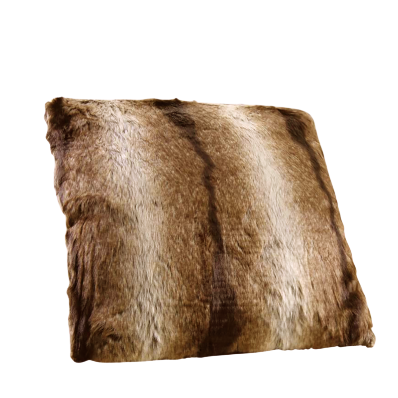 Coussin Fausse Fourrure Brun 45 x 45 cm Plaids et coussins meublespin.fr - mobilier et de décoration de style montagne ou chalet- meubles en pin, mobilier en bois massif de qualité, canapés convertibles - https://meublespin.fr