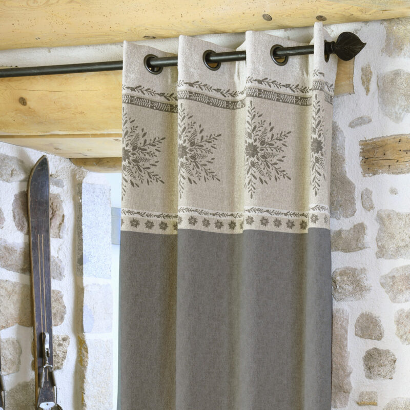 Rideau à œillets Genevois Anthracite Les Rideaux meublespin.fr - mobilier et de décoration de style montagne ou chalet- meubles en pin, mobilier en bois massif de qualité, canapés convertibles - https://meublespin.fr