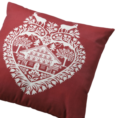 Coussin 50×50 – Everest – motif poya Plaids et coussins meublespin.fr - mobilier et de décoration de style montagne ou chalet- meubles en pin, mobilier en bois massif de qualité, canapés convertibles - https://meublespin.fr