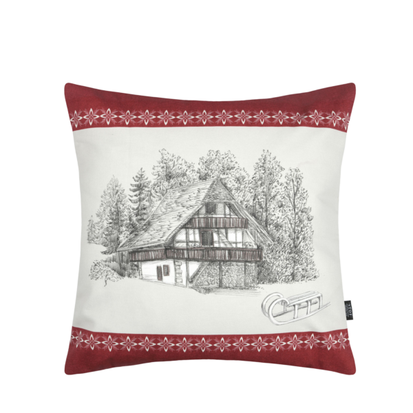 Coussin 50×50 – Taran – motif chalet Plaids et coussins meublespin.fr - vente de mobilier et de décoration de style montagne ou chalet- vente de meubles en pin et canapés convertibles - https://meublespin.fr