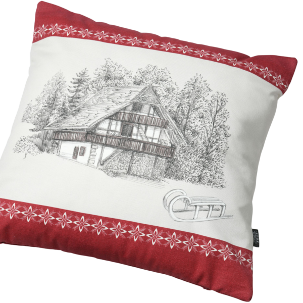 Coussin 50×50 – Taran – motif chalet Plaids et coussins meublespin.fr - vente de mobilier et de décoration de style montagne ou chalet- vente de meubles en pin et canapés convertibles - https://meublespin.fr