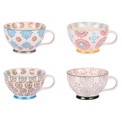 Coffret de 4 bols petit déjeuner Bohème 12 cm - meublespin.fr - Vaisselle Bohème Coffret de 4 bols petit déjeuner Bohème 12 cm Vaisselle Bohème meublespin.fr - mobilier et de décoration de style montagne ou chalet- meubles en pin, mobilier en bois massif de qualité, canapés convertibles - https://meublespin.fr