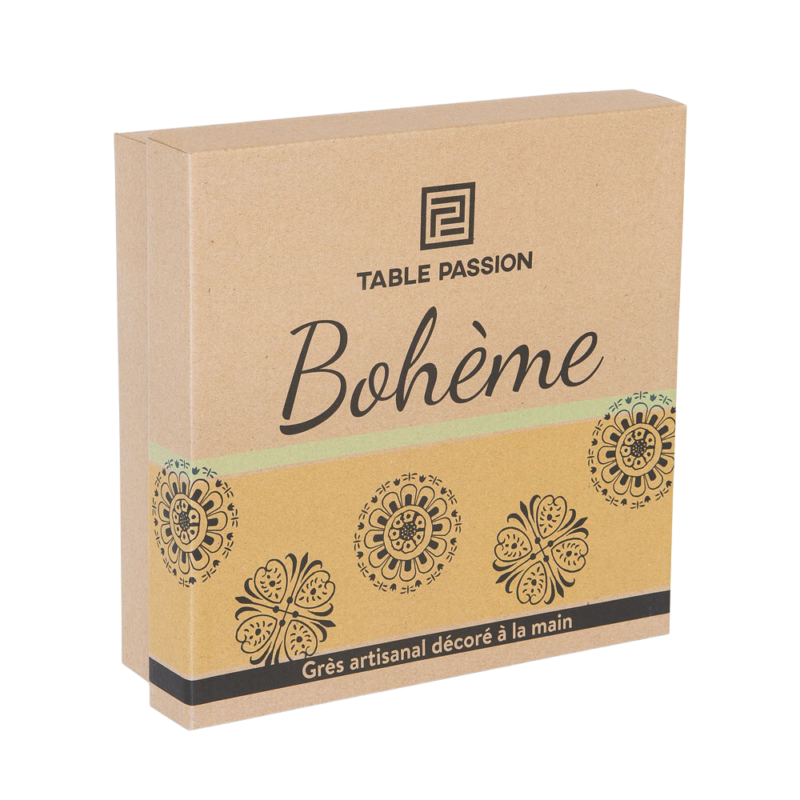 Coffret de 4 bols petit déjeuner Bohème 12 cm Vaisselle Bohème meublespin.fr - mobilier et de décoration de style montagne ou chalet- meubles en pin, mobilier en bois massif de qualité, canapés convertibles - https://meublespin.fr