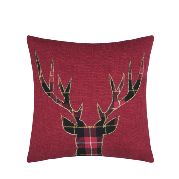 Coussin 45 x 45 – Finna – motif cerf Plaids et coussins meublespin.fr - vente de mobilier et de décoration de style montagne ou chalet- vente de meubles en pin et canapés convertibles - https://meublespin.fr