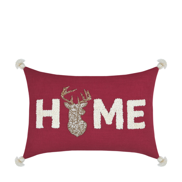 Coussin 50 x 35 – Finna – motif cerf Plaids et coussins meublespin.fr - vente de mobilier et de décoration de style montagne ou chalet- vente de meubles en pin et canapés convertibles - https://meublespin.fr