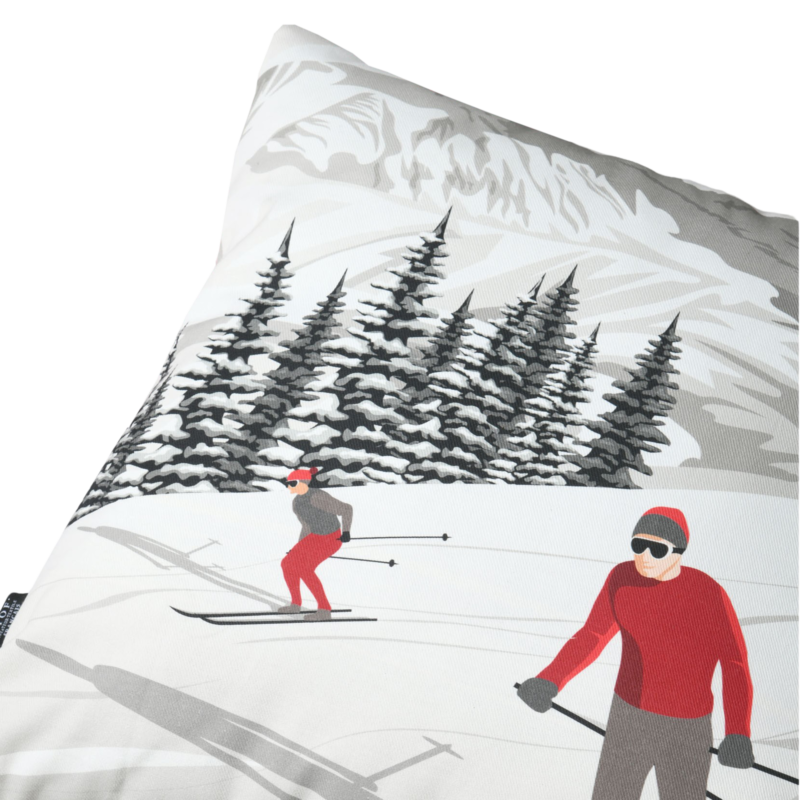 Coussin 50×50 – Pistes – motif skieur Plaids et coussins meublespin.fr - mobilier et de décoration de style montagne ou chalet- meubles en pin, mobilier en bois massif de qualité, canapés convertibles - https://meublespin.fr