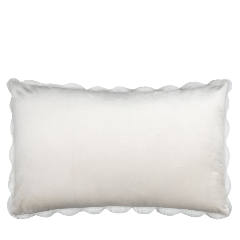Coussin Nebraska écru 80 x 50 cm en fourrure synthétique Plaids et coussins meublespin.fr - mobilier et de décoration de style montagne ou chalet- meubles en pin, mobilier en bois massif de qualité, canapés convertibles - https://meublespin.fr