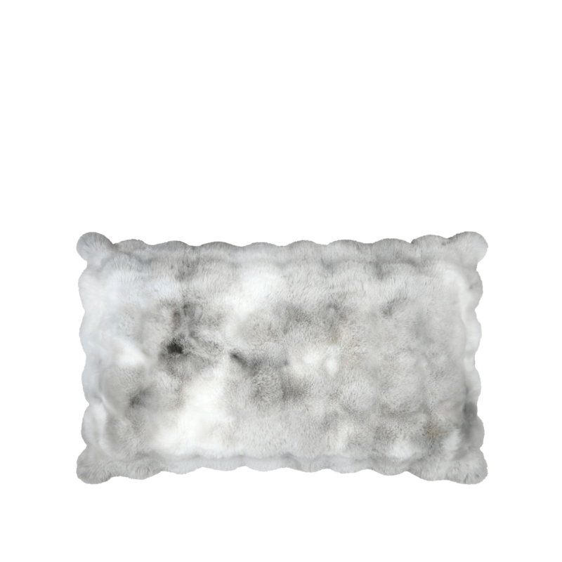 Coussin Nebraska perle 80 x 50 cm en fourrure synthétique Plaids et coussins meublespin.fr - mobilier et de décoration de style montagne ou chalet- meubles en pin, mobilier en bois massif de qualité, canapés convertibles - https://meublespin.fr