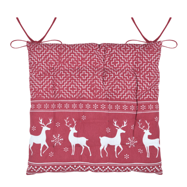 Galette Arbin rouge cerf 40 x 40 cm Galettes de Chaises meublespin.fr - vente de mobilier et de décoration de style montagne ou chalet- vente de meubles en pin et canapés convertibles - https://meublespin.fr