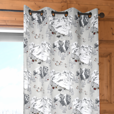 Rideau à œillets Méribel gris Les Rideaux meublespin.fr - mobilier et de décoration de style montagne ou chalet- meubles en pin, mobilier en bois massif de qualité, canapés convertibles - https://meublespin.fr