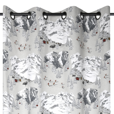 Rideau à œillets Méribel gris Les Rideaux meublespin.fr - mobilier et de décoration de style montagne ou chalet- meubles en pin, mobilier en bois massif de qualité, canapés convertibles - https://meublespin.fr