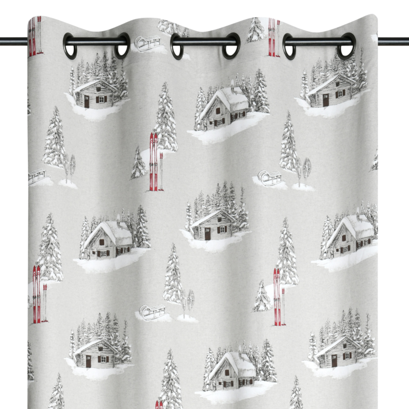 Rideau à œillets Houches gris Les Rideaux meublespin.fr - mobilier et de décoration de style montagne ou chalet- meubles en pin, mobilier en bois massif de qualité, canapés convertibles - https://meublespin.fr