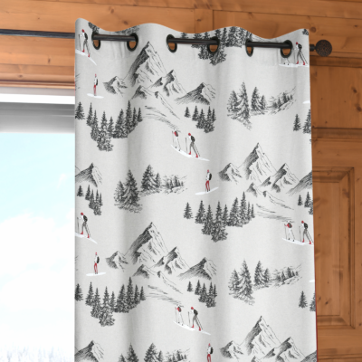 Rideau à œillets Montets gris Les Rideaux meublespin.fr - mobilier et de décoration de style montagne ou chalet- meubles en pin, mobilier en bois massif de qualité, canapés convertibles - https://meublespin.fr