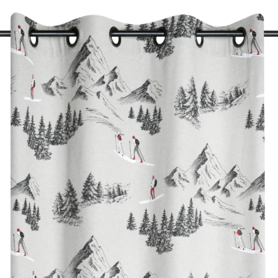 Rideau à œillets Montets gris Les Rideaux meublespin.fr - mobilier et de décoration de style montagne ou chalet- meubles en pin, mobilier en bois massif de qualité, canapés convertibles - https://meublespin.fr