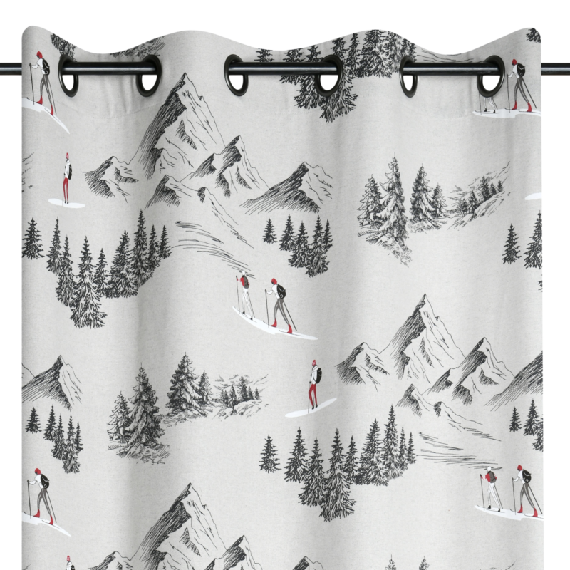Rideau à œillets Montets gris Les Rideaux meublespin.fr - mobilier et de décoration de style montagne ou chalet- meubles en pin, mobilier en bois massif de qualité, canapés convertibles - https://meublespin.fr