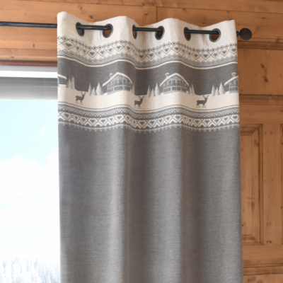 Rideau à œillets Chambery gris Les Rideaux meublespin.fr - mobilier et de décoration de style montagne ou chalet- meubles en pin, mobilier en bois massif de qualité, canapés convertibles - https://meublespin.fr