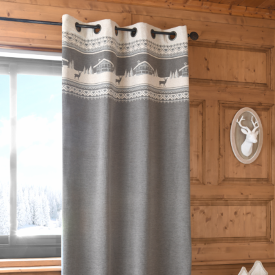 Rideau à œillets Chambery gris Les Rideaux meublespin.fr - mobilier et de décoration de style montagne ou chalet- meubles en pin, mobilier en bois massif de qualité, canapés convertibles - https://meublespin.fr