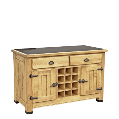 Grand billot de boucher double face en pin Massif Morzine 134 cm Chamonix meublespin.fr - mobilier et de décoration de style montagne ou chalet- meubles en pin, mobilier en bois massif de qualité, canapés convertibles - https://meublespin.fr