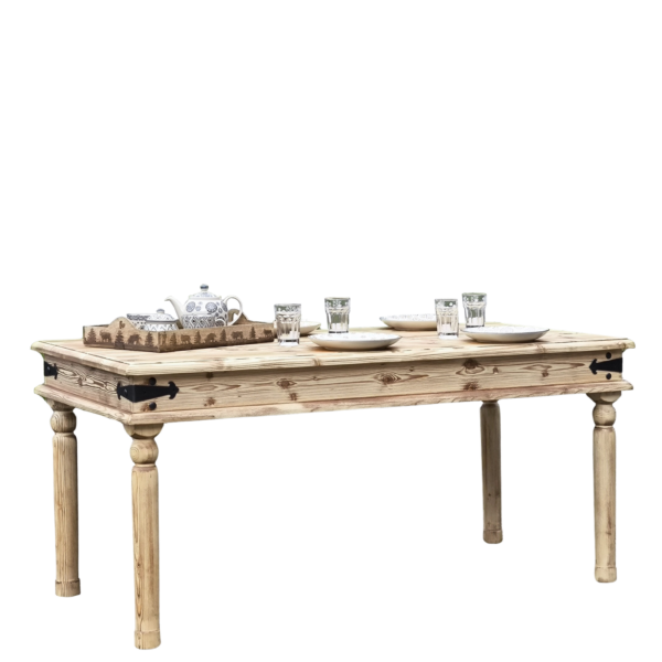 Table Campagnarde – Bord de mer 160 cm en Pin Massif Arcachon Tables repas en bois massif meublespin.fr - vente de mobilier et de décoration de style montagne ou chalet- vente de meubles en pin et canapés convertibles - https://meublespin.fr