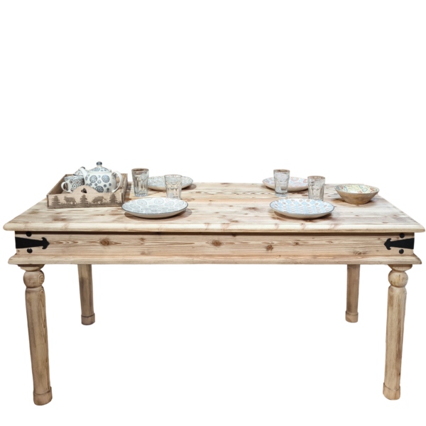 Table Campagnarde – Bord de mer 160 cm en Pin Massif Arcachon Tables repas en bois massif meublespin.fr - vente de mobilier et de décoration de style montagne ou chalet- vente de meubles en pin et canapés convertibles - https://meublespin.fr