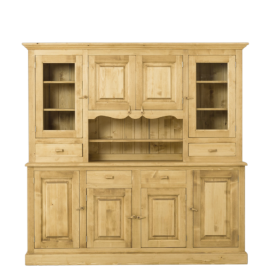 Vaisselier Chamonix 8 Portes et 4 Tiroirs sans cœurs en Pin Massif Chamonix meublespin.fr - mobilier et de décoration de style montagne ou chalet- meubles en pin, mobilier en bois massif de qualité, canapés convertibles - https://meublespin.fr