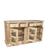 Buffet bas 4 portes vitrées en Bois Massif Brossé Arcachon Vaisseliers en bois massif meublespin.fr - vente de mobilier et de décoration de style montagne ou chalet- vente de meubles en pin et canapés convertibles - https://meublespin.fr