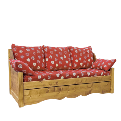 Canapé Gigogne Jura en Pin Massif – Tissu Brison Canapés Gigognes en Bois Massif meublespin.fr - mobilier et de décoration de style montagne ou chalet- meubles en pin, mobilier en bois massif de qualité, canapés convertibles - https://meublespin.fr