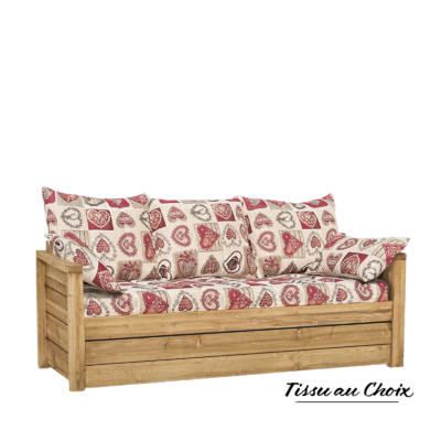 Canapé Gigogne Montana en Pin Massif – Tissu au Choix Canapés Gigognes en Bois Massif meublespin.fr - mobilier et de décoration de style montagne ou chalet- meubles en pin, mobilier en bois massif de qualité, canapés convertibles - https://meublespin.fr