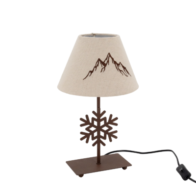 Lampe Flocon en métal. Motif Montagne – h39 – Ø 22 cm - meublespin.fr - Autres Lampe Flocon en métal. Motif Montagne – h39 – Ø 22 cm Autres meublespin.fr - mobilier et de décoration de style montagne ou chalet- meubles en pin, mobilier en bois massif de qualité, canapés convertibles - https://meublespin.fr