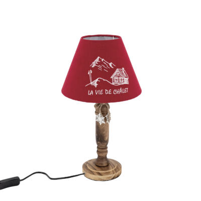 Lampe en bois. La vie au Chalet – h40 – Ø 22.5 cm Lampes à poser meublespin.fr - mobilier et de décoration de style montagne ou chalet- meubles en pin, mobilier en bois massif de qualité, canapés convertibles - https://meublespin.fr