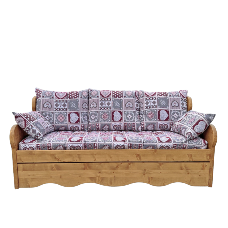 Canapé fixe 4 places Chamonix en Pin Massif – Tissu au Choix Canapés fixes meublespin.fr - mobilier et de décoration de style montagne ou chalet- meubles en pin, mobilier en bois massif de qualité, canapés convertibles - https://meublespin.fr