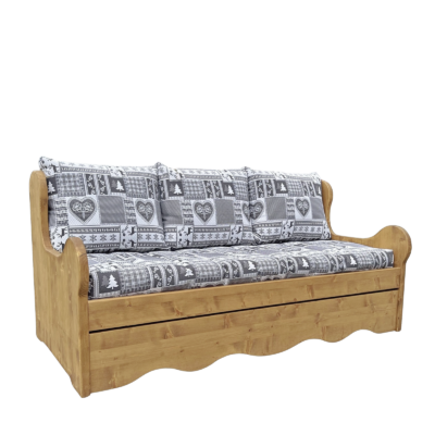 Canapé Montagne fixe 4 places en Pin (Fabrication Française) –  Champagny Gris Canapés fixes meublespin.fr - mobilier et de décoration de style montagne ou chalet- meubles en pin, mobilier en bois massif de qualité, canapés convertibles - https://meublespin.fr