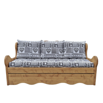 Canapé Montagne fixe 4 places en Pin (Fabrication Française) –  Champagny Gris Canapés fixes meublespin.fr - mobilier et de décoration de style montagne ou chalet- meubles en pin, mobilier en bois massif de qualité, canapés convertibles - https://meublespin.fr