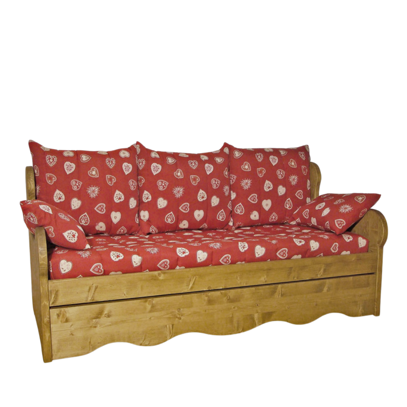 Canapé Gigogne en Pin Massif (Fabrication Française) –  Brison Canapés Gigognes en Bois Massif meublespin.fr - mobilier et de décoration de style montagne ou chalet- meubles en pin, mobilier en bois massif de qualité, canapés convertibles - https://meublespin.fr