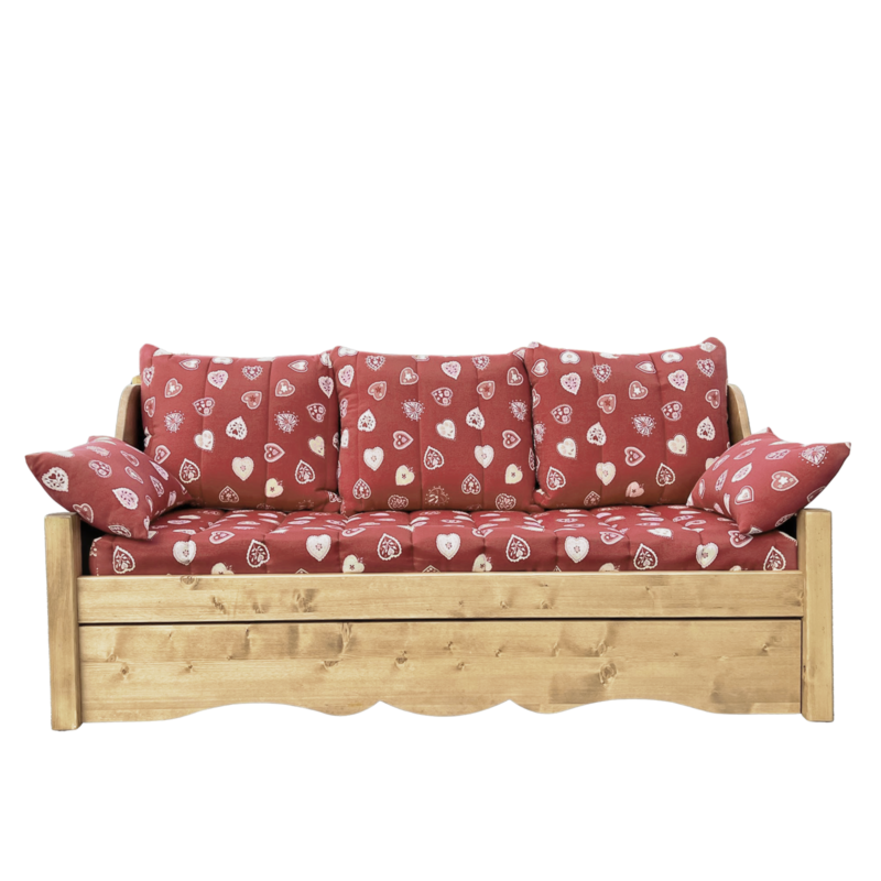 Canapé fixe 4 places Jura en Pin Massif – Tissu Brison Canapés fixes meublespin.fr - mobilier et de décoration de style montagne ou chalet- meubles en pin, mobilier en bois massif de qualité, canapés convertibles - https://meublespin.fr