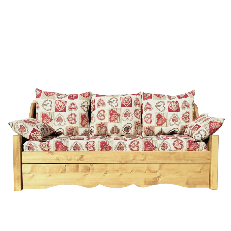 Canapé fixe 4 places Jura en Pin Massif – Tissu Choisy Canapés fixes meublespin.fr - mobilier et de décoration de style montagne ou chalet- meubles en pin, mobilier en bois massif de qualité, canapés convertibles - https://meublespin.fr