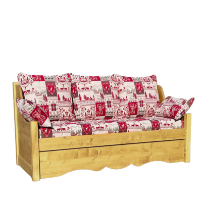 Canapé fixe 4 places Jura en Pin Massif – Tissu Faucigny Canapés fixes meublespin.fr - mobilier et de décoration de style montagne ou chalet- meubles en pin, mobilier en bois massif de qualité, canapés convertibles - https://meublespin.fr