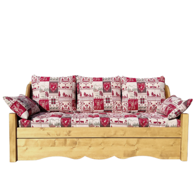 Canapé fixe 4 places Jura en Pin Massif – Tissu Faucigny Canapés fixes meublespin.fr - mobilier et de décoration de style montagne ou chalet- meubles en pin, mobilier en bois massif de qualité, canapés convertibles - https://meublespin.fr