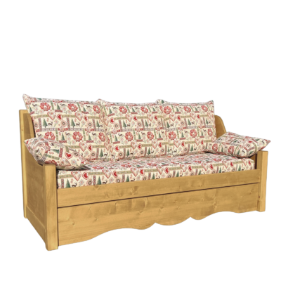 Canapé fixe 4 places Jura en Pin Massif – Tissu Poligny Canapés fixes meublespin.fr - mobilier et de décoration de style montagne ou chalet- meubles en pin, mobilier en bois massif de qualité, canapés convertibles - https://meublespin.fr