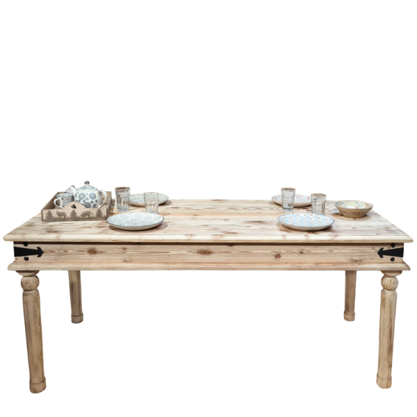 Table Campagnarde – Bord de mer 200 cm en Pin Massif Arcachon Tables repas en bois massif meublespin.fr - vente de mobilier et de décoration de style montagne ou chalet- vente de meubles en pin et canapés convertibles - https://meublespin.fr