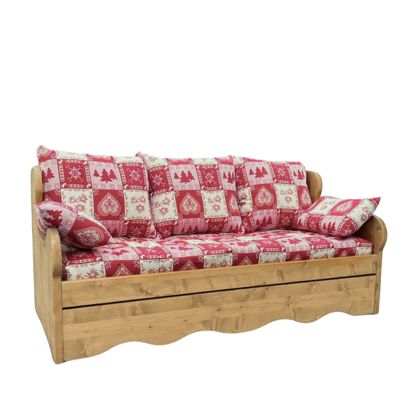 Canapé Montagne 4 places fixe en Pin (Fabrication Française) –  Chatel Rouge Canapés fixes meublespin.fr - mobilier et de décoration de style montagne ou chalet- meubles en pin, mobilier en bois massif de qualité, canapés convertibles - https://meublespin.fr
