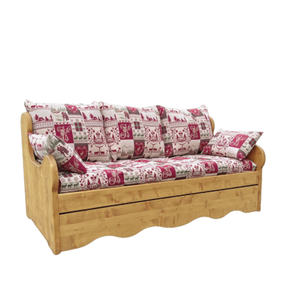 Canapé fixe 4 places en Pin Massif (Fabrication Française) –  Faucigny Canapés fixes meublespin.fr - mobilier et de décoration de style montagne ou chalet- meubles en pin, mobilier en bois massif de qualité, canapés convertibles - https://meublespin.fr