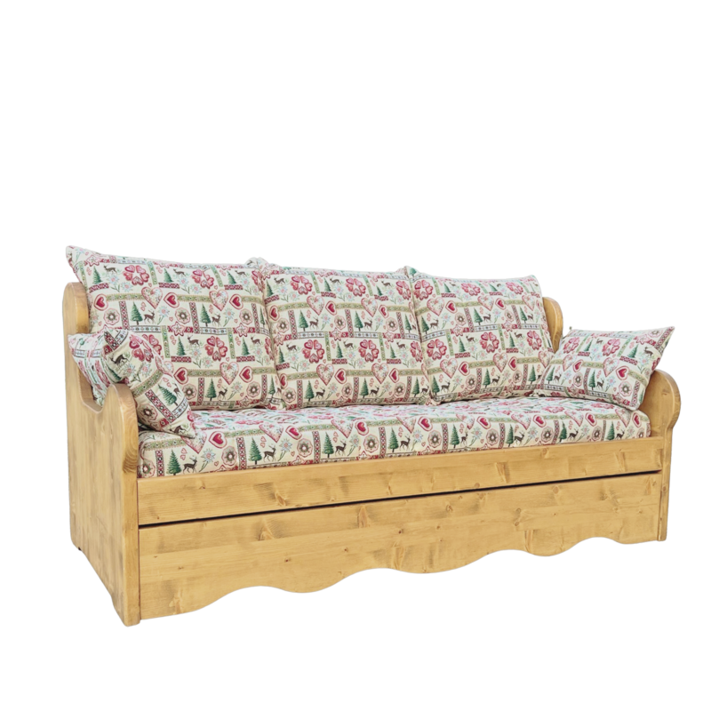 Canapé fixe 4 places en Pin Massif (Fabrication Française) –  Poligny Canapés fixes meublespin.fr - mobilier et de décoration de style montagne ou chalet- meubles en pin, mobilier en bois massif de qualité, canapés convertibles - https://meublespin.fr