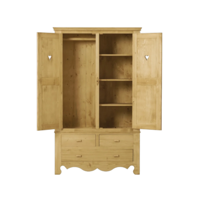 Armoire 2 Portes + 3 Tiroirs en Bois Chamonix « Exclusivité WEB » Armoires en bois massif meublespin.fr - mobilier et de décoration de style montagne ou chalet- meubles en pin, mobilier en bois massif de qualité, canapés convertibles - https://meublespin.fr