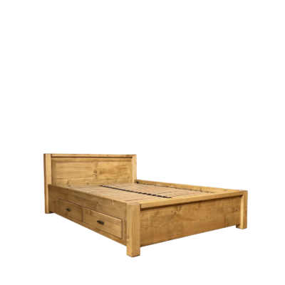 Lit 4 Tiroirs en Bois Pin Massif 140 x 190 cm – Morzine Morzine meublespin.fr - mobilier et de décoration de style montagne ou chalet- meubles en pin, mobilier en bois massif de qualité, canapés convertibles - https://meublespin.fr