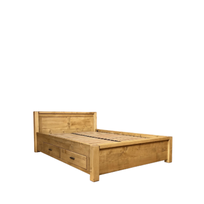 Lit 4 Tiroirs en Bois Pin Massif 160 x 200 cm – Morzine Morzine meublespin.fr - mobilier et de décoration de style montagne ou chalet- meubles en pin, mobilier en bois massif de qualité, canapés convertibles - https://meublespin.fr